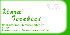 klara terebesi business card